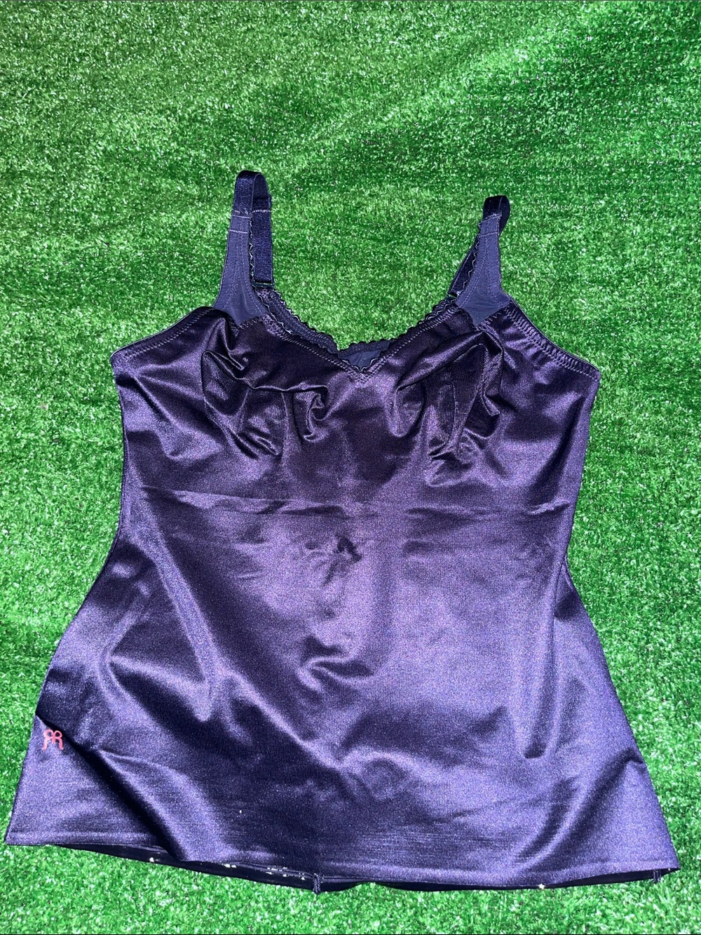 Ruby Ribbon Sheer Full Support Tank Midnight Style 3012 EXCELLENT CONDITION